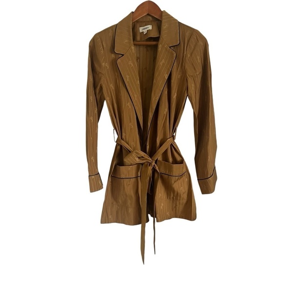 L'AGANCE Equestrian Flair Skyler Belted Satin Jacquard Jacket - Picture 2 of 9